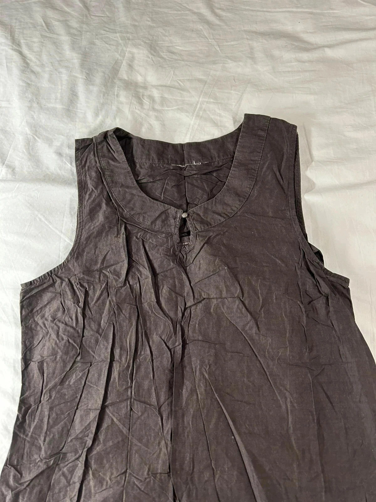Vestido de verão longo marrom com estampa bege vintage – photo 5